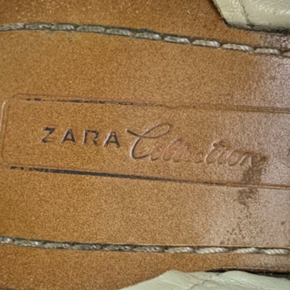 Zara Collection Cream Boho Sandals With Tassels - Picture 7 of 8